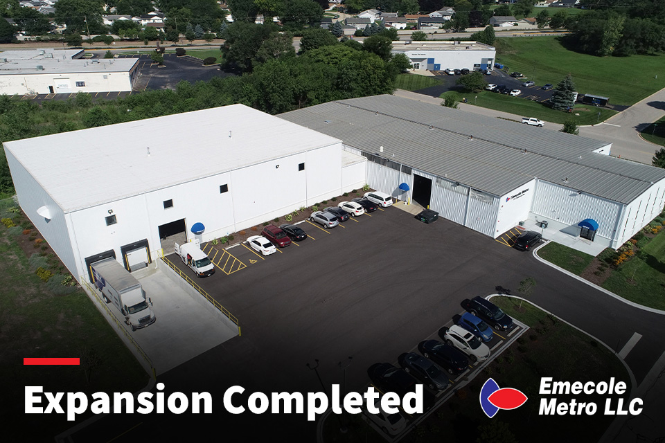 Side Aerial Photo of Completed Facility Expansion at Emecole Metro