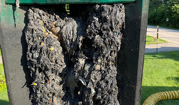 Flushable Material Caught in Grinder